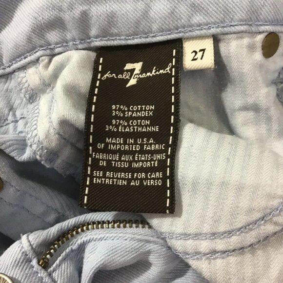 7 For All Mankind The Slim Cigarette Light Wash Jeans - Picture 2 of 7